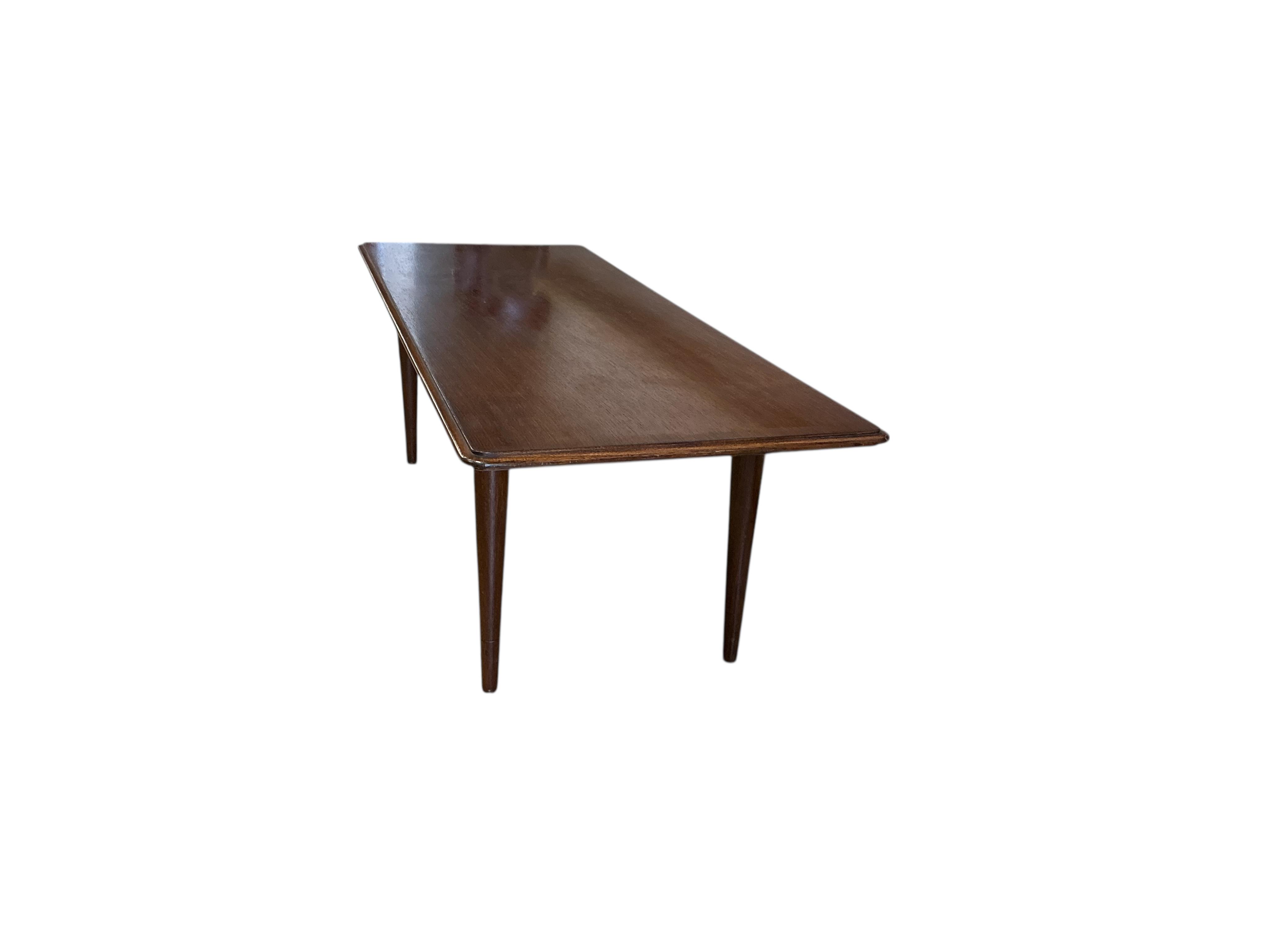 A mid century Archie Shine rectangular teak coffee table, width 118cm, depth 45cm, height 38cm